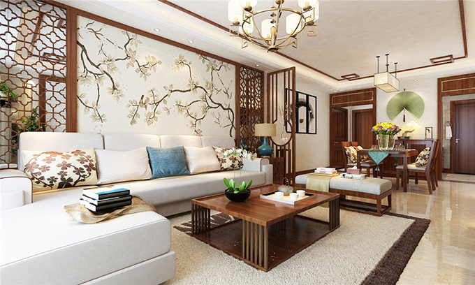 新中式裝修風格70平米餐廳裝修效果圖