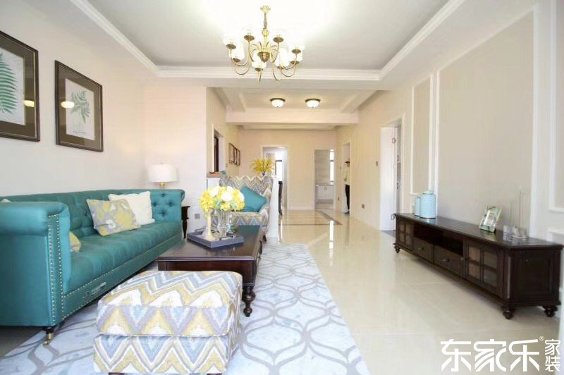 115平米現代簡約風格客廳裝修效果圖